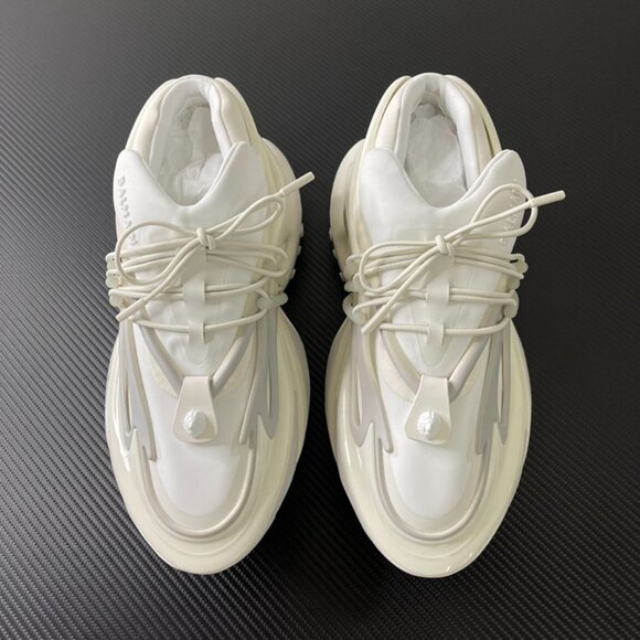 Balmain Unicorn Leather Low-Top White Loafers - Picture 7 of 9